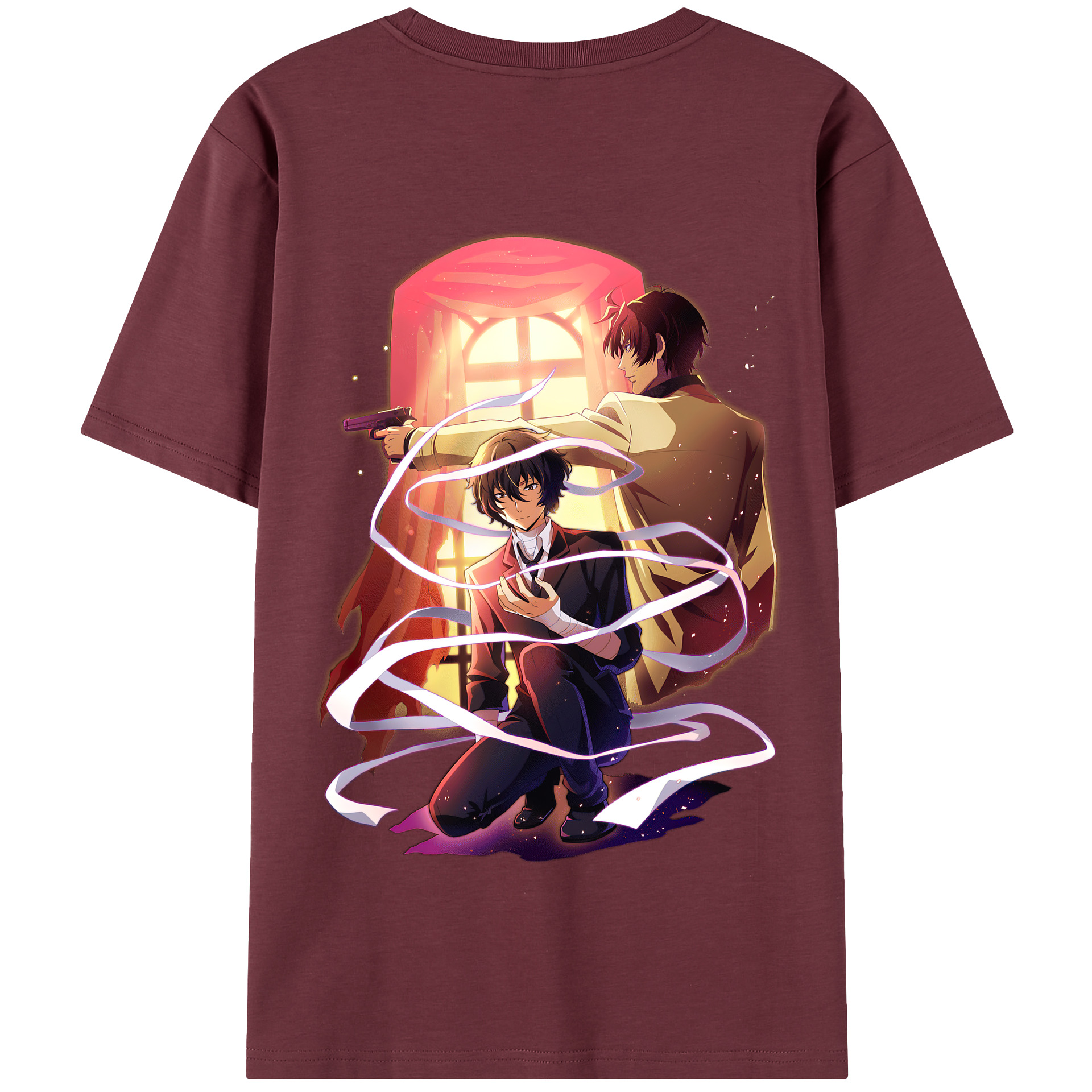 （画像用） 文豪ストレイドッグス Bungo Stray Dogs 綿100％半袖Tシャツ（背面プリント）